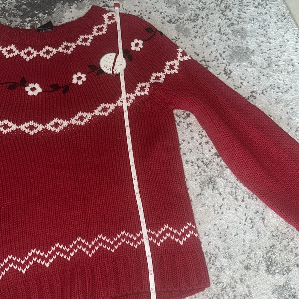 The Children’s Place Red Floral Winter Sweater